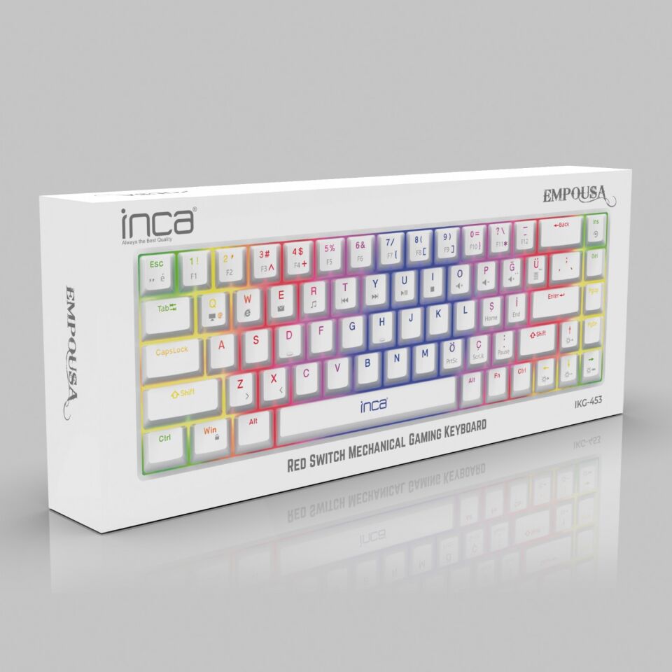 Inca IKG-453 Empousa 68 Keys Red Switch Full Rainbow Mechanical Keyboard