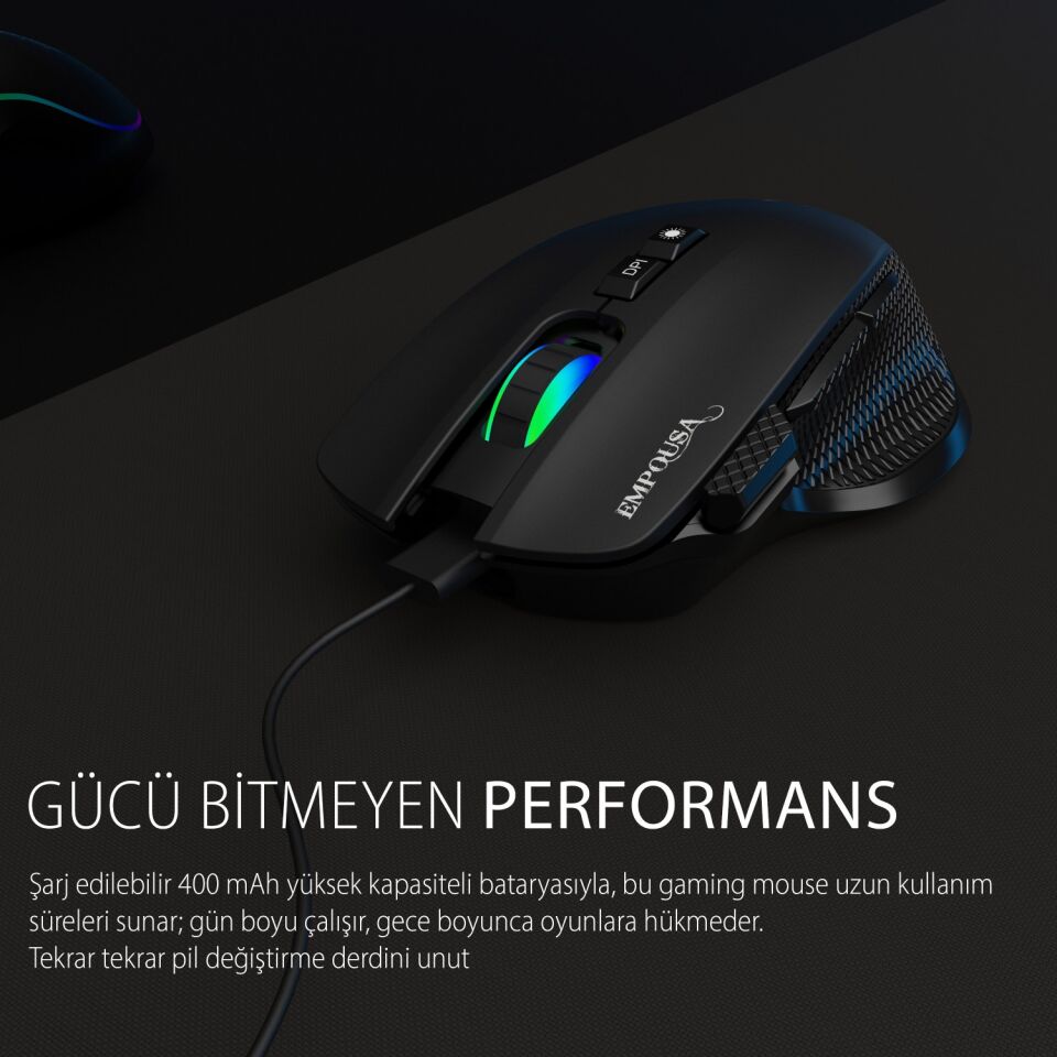IMG-GT22 Oyuncu Mouse Empousa – 8 Programlanabilir Tuş, BT5.3/2.4G/Kablolu, 7200 DPI, RGB