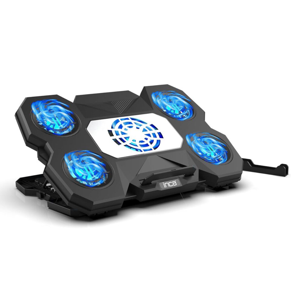 INC-614Gms Empousa 5 Adet Mavi Led Fan 2600Rpm 9 ''-17'' Gaming Notebook Soğutucu