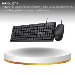 IMK-376T Kablolu Türkçe Q Klavye Mouse Seti