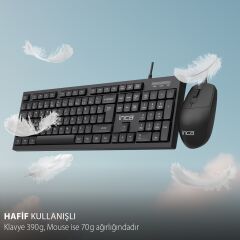 IMK-376T Kablolu Türkçe Q Klavye Mouse Seti