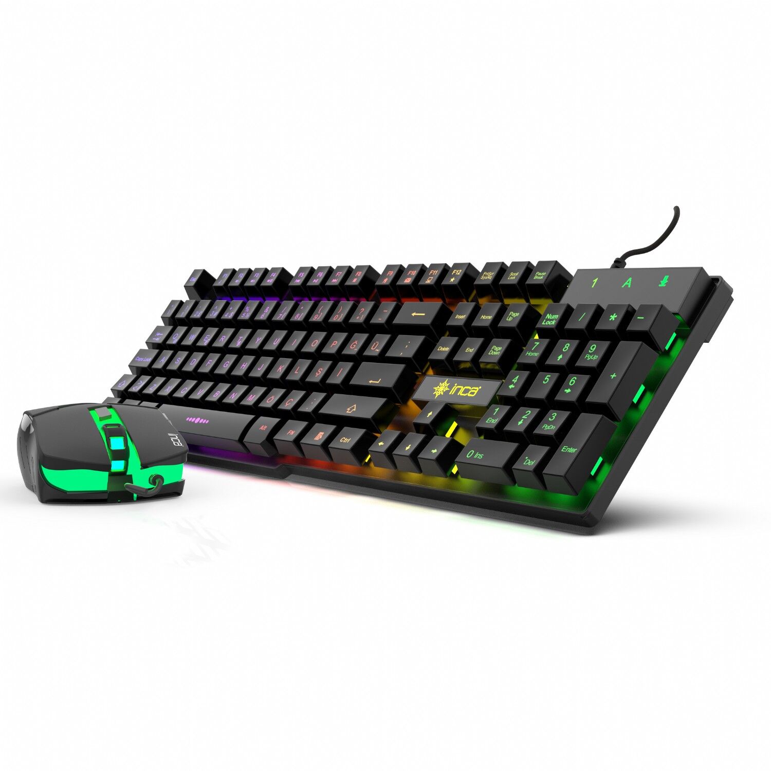 IKG-448 Pro Gamer 4-Color LED Gaming Klavye & 6D RGB Mouse Set | 105 Tuş USB Bağlantı 1.5m Örgü Kablo