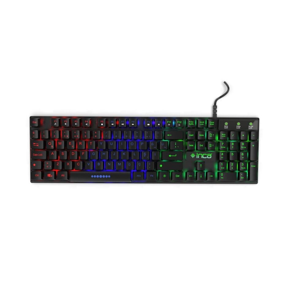 IKG-446 105 Tuş Aydınlatmalı Kablolu Klavye | USB 2.0 3 Renk Arka Işık Türkçe Tuş Dizilimi
