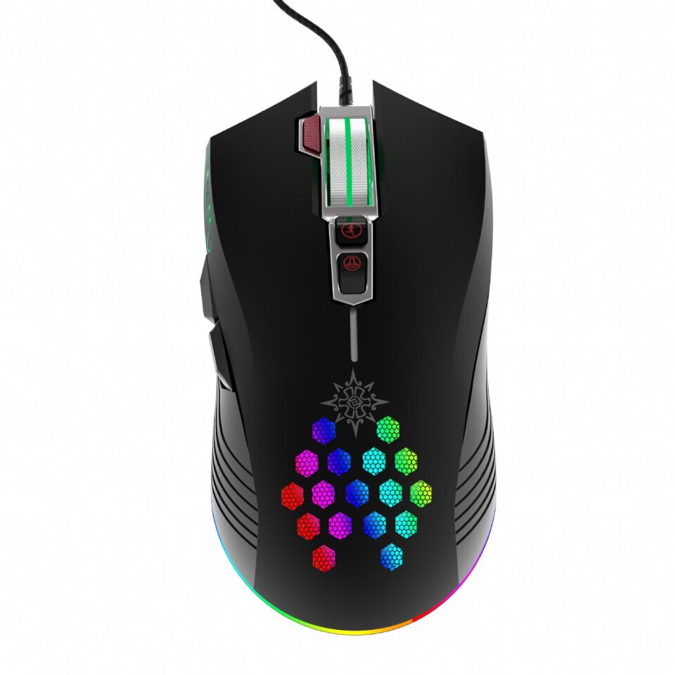 IMG-347 RGB Gaming Mouse | 7200 DPI, 8 Tuş 12 Işık Modu 20G Hızlanma 1.5M Örgü Kablo