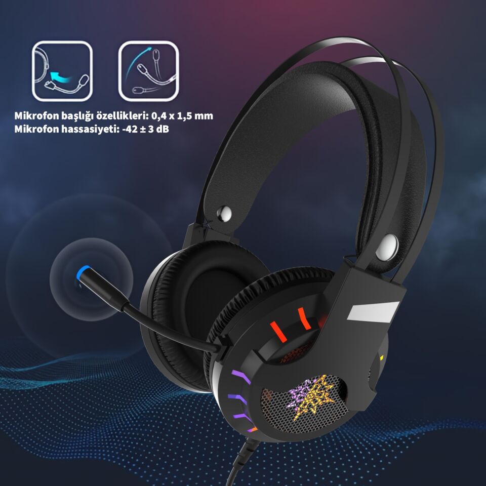 IGK-X10 BassStrike X50 RGB USB Titreşimli Gaming Kulaklık