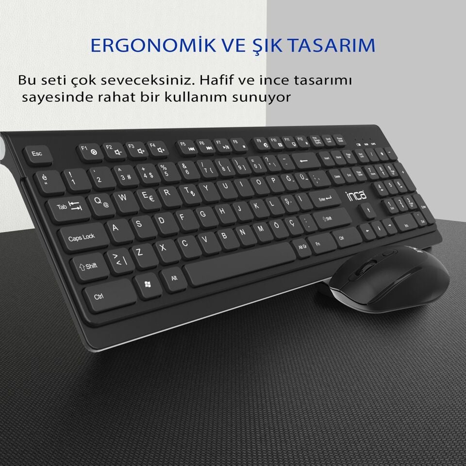 Inca Iws-519 Wireless Multimedia Slim Chocolate Dizayn Klavye & Mouse Set