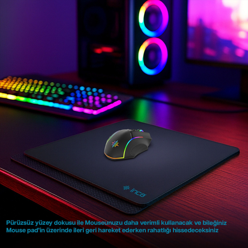 IMP-016 Oyuncu Mouse Pad | Pürüzsüz Yüzey Kaymaz Kauçuk 220x290x3mm