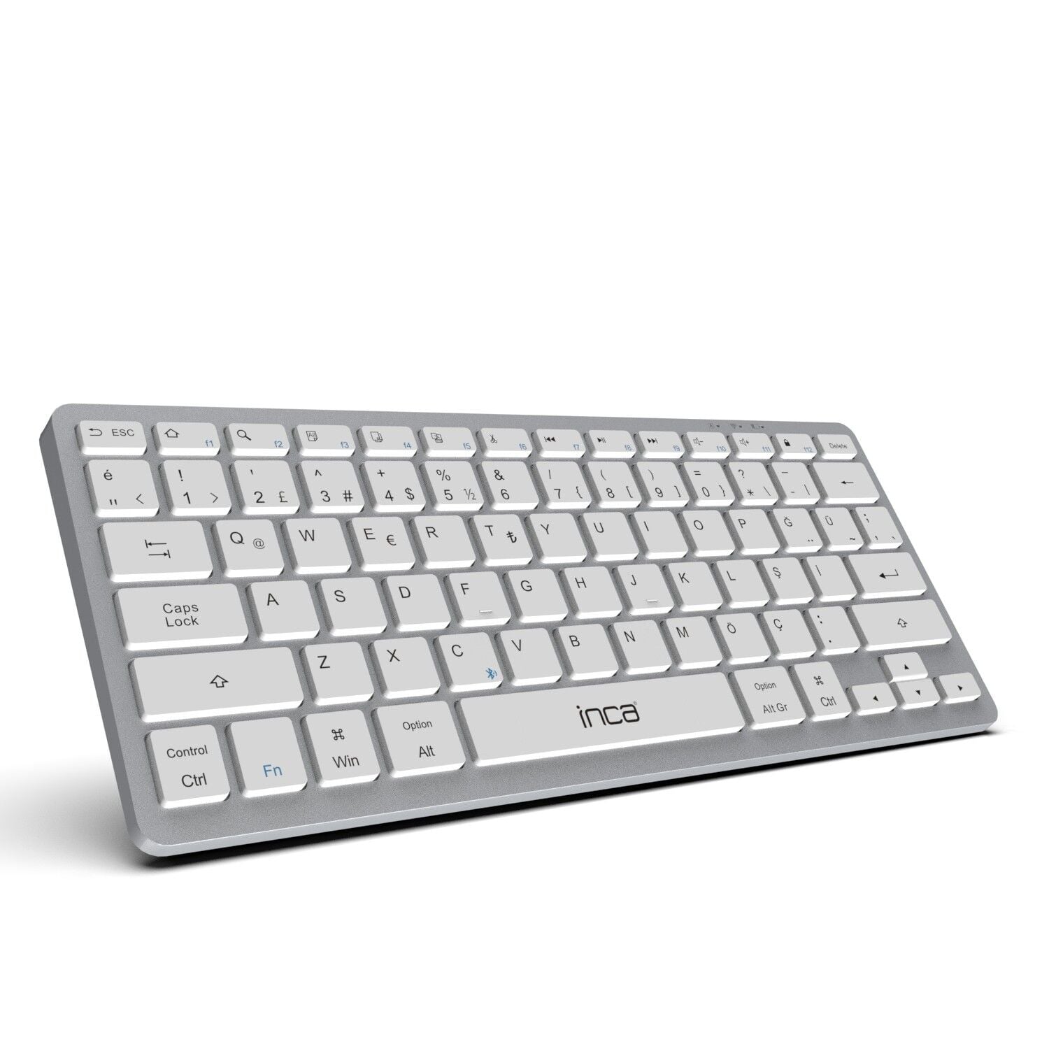 Inca IBK-565BT Bluetooth 5.0 Şarj Edilebilir Akıllı Gümüş Klavye