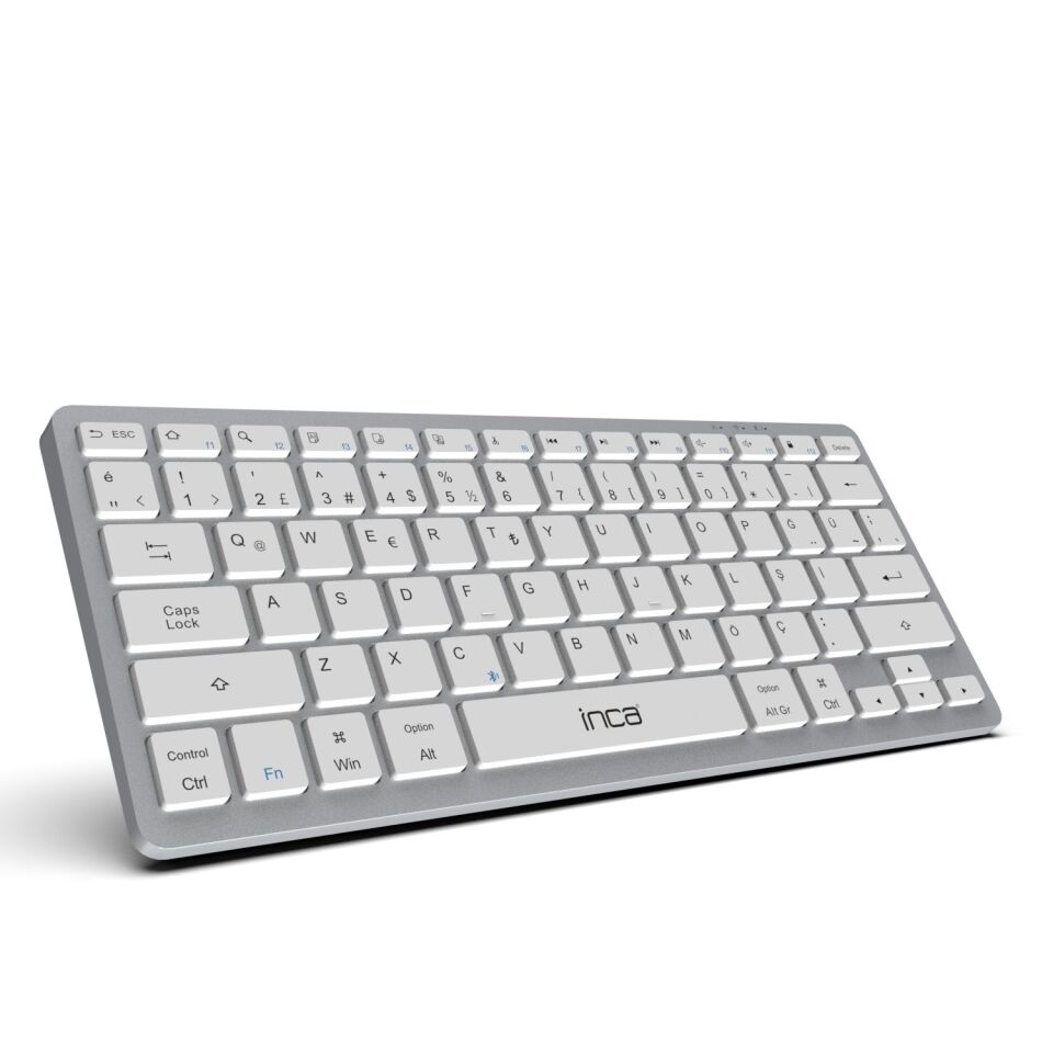 Inca IBK-565BT Bluetooth 5.0 Şarj Edilebilir Akıllı Gümüş Klavye