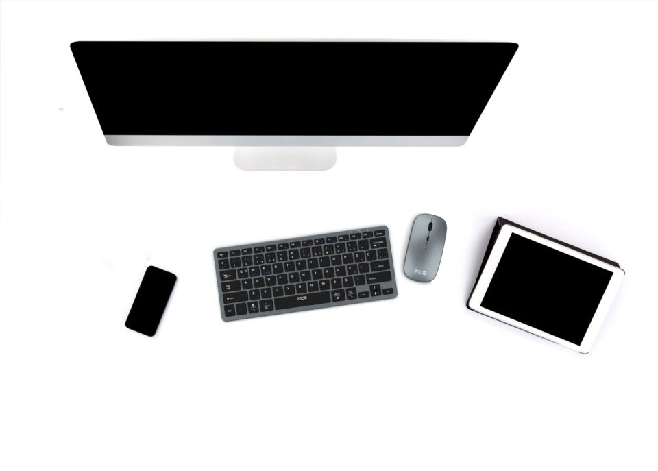 IBK-572BT Klavye Mouse Set | Bluetooth 5.0 + 2.4G Şarjlı Ultra Slim Klavye & 1600 DPI Kablosuz Mouse Set