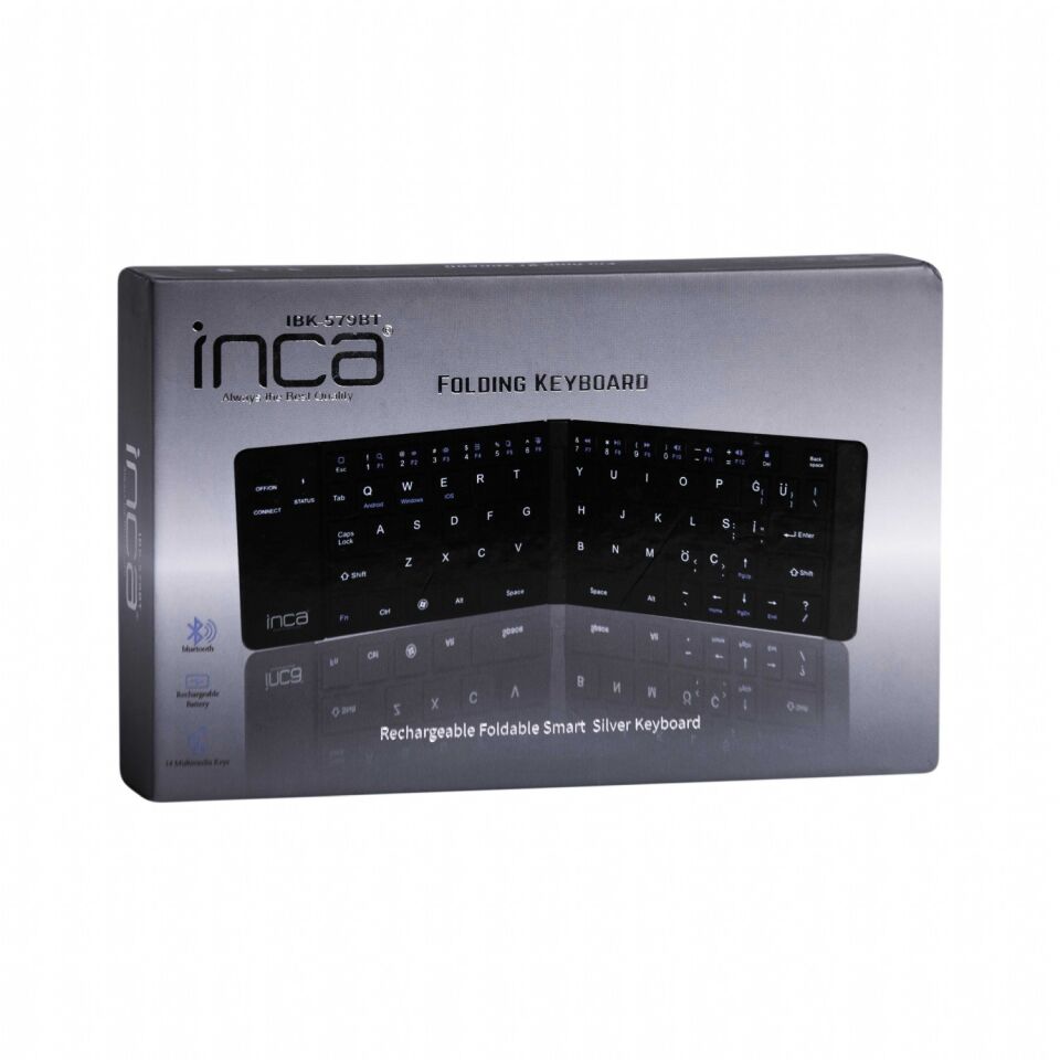 IBK-579BT Katlanabilir Bluetooth 3.0 Mini Klavye | Ultra İnce Metal Gövde, 66 Tuş
