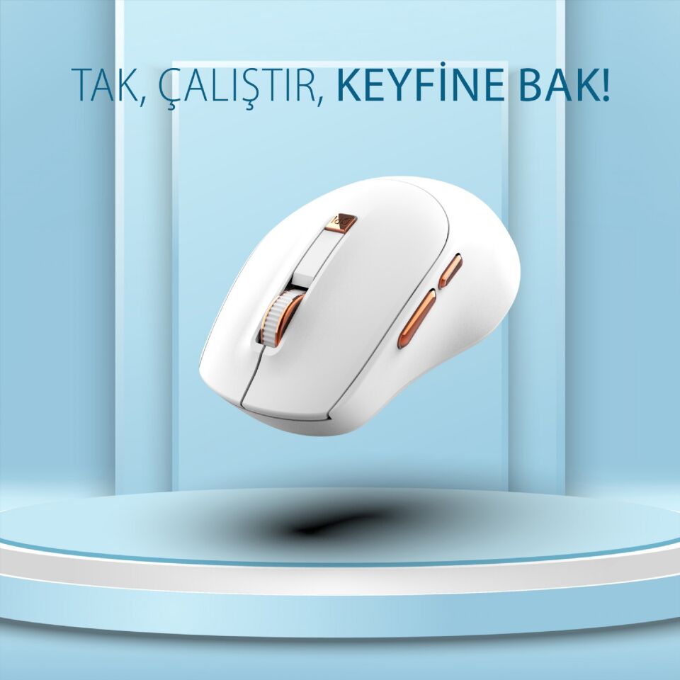 Inca IWM-244R 2.4GHz Kablosuz Optik Mouse | Sessiz Tuşlar, 6D Fonksiyon | 800-1600 DPI | Tak-Çalıştır