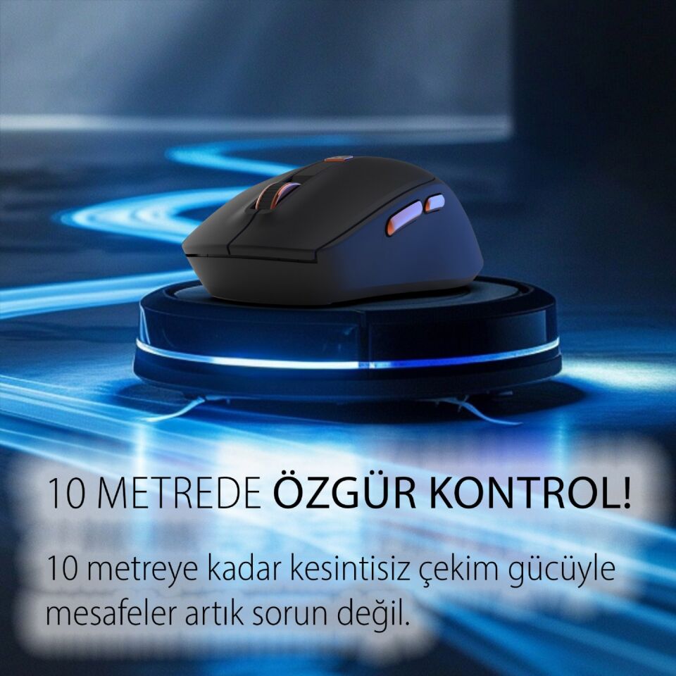 Inca IWM-244R 2.4GHz Kablosuz Optik Mouse | Sessiz Tuşlar, 6D Fonksiyon | 800-1600 DPI | Tak-Çalıştır Siyah