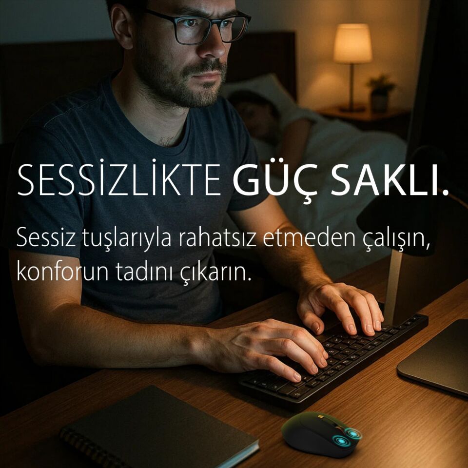 Inca IWM-244R 2.4GHz Kablosuz Optik Mouse | Sessiz Tuşlar, 6D Fonksiyon | 800-1600 DPI | Tak-Çalıştır Siyah