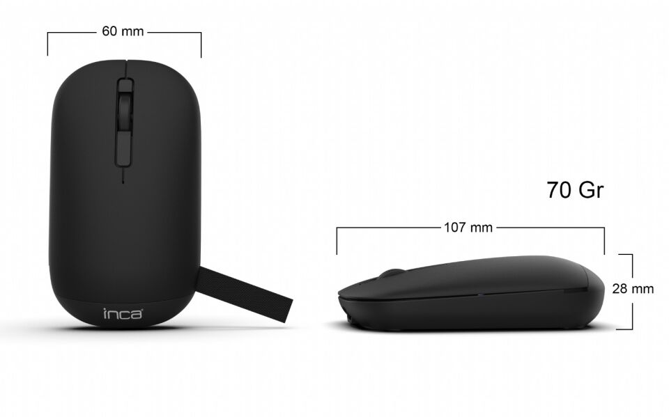 IWM-242 Bluetooth + 2.4G Kablosuz Çift Mod Şarjlı Sessiz Mouse Siyah