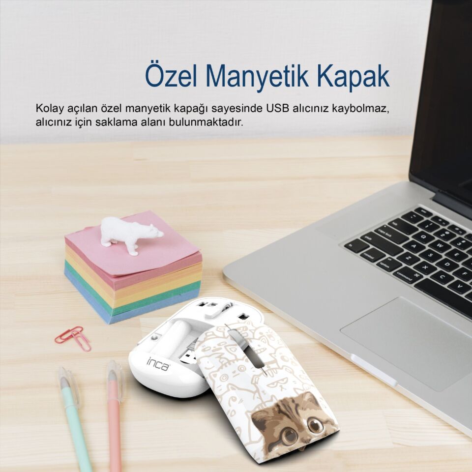 IWM-242 Bluetooth + 2.4G Kablosuz Çift Mod Şarjlı Sessiz Mouse Çok Renkli 
