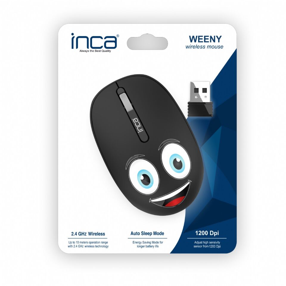 IWM-245 Kablosuz Baskılı Mouse | 1200 DPI 2.4GHz Ergonomik Mouse Siyah