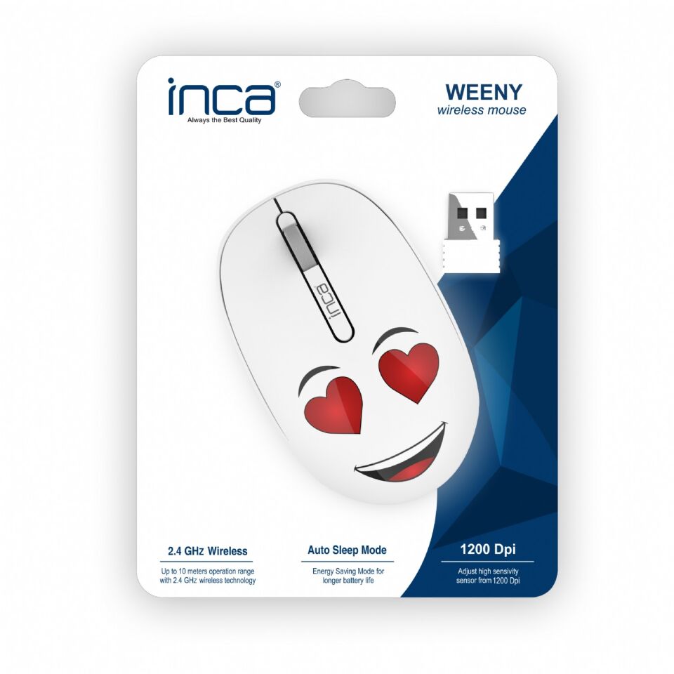 IWM-245 Kablosuz Baskılı Mouse | 1200 DPI 2.4GHz Ergonomik Mouse Beyaz