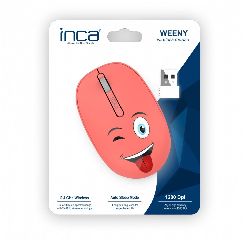 IWM-245 Kablosuz Baskılı Mouse | 1200 DPI 2.4GHz Ergonomik Mouse Pembe