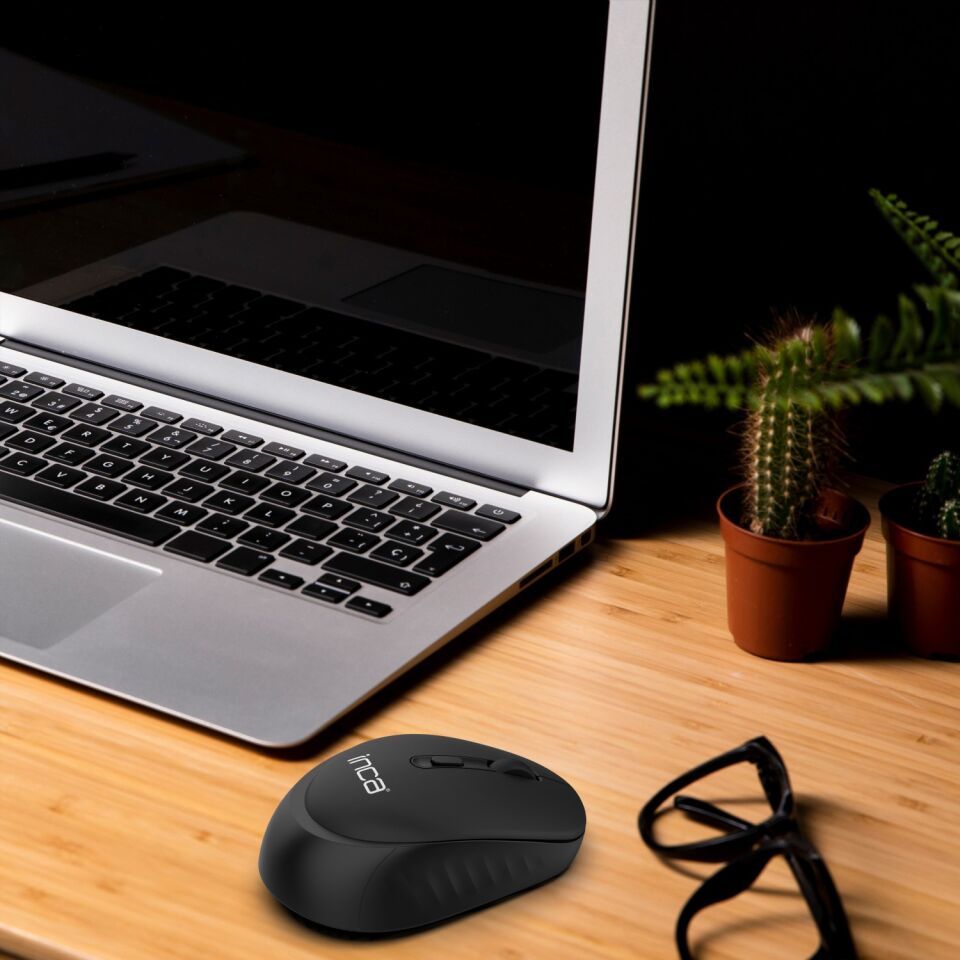 IWM-243R Sessiz Tuşlu 2.4GHz Kablosuz Mouse | 800/1200/1600 DPI, Nano Alıcılı Siyah