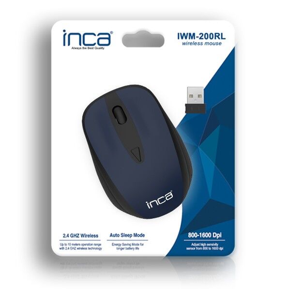IWM-200R 2.4GHz Kablosuz Ergonomik Mouse 1600 DPI | Nano USB Alıcılı Uzun Pil Ömürlü Lacivert