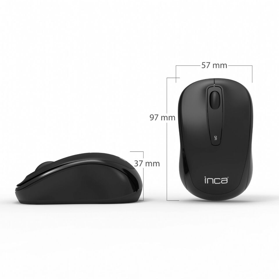 IWM-331R Sessiz Tuş Kablosuz Mouse 1600 DPI | Nano USB Uzun Pil Ömürlü Siyah