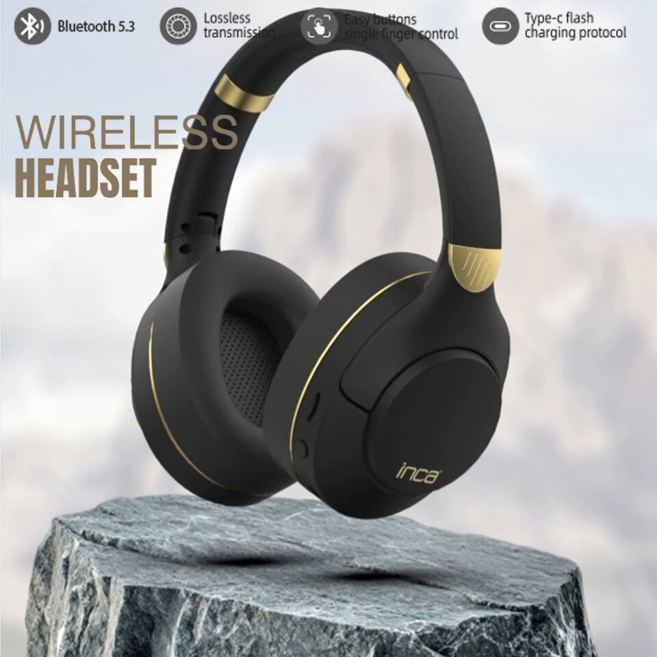 IBK-503 Bluetooth 5.3 Kablosuz Kulaklık | 40mm Sürücü 12 Saat Çalma Süresi Siyah