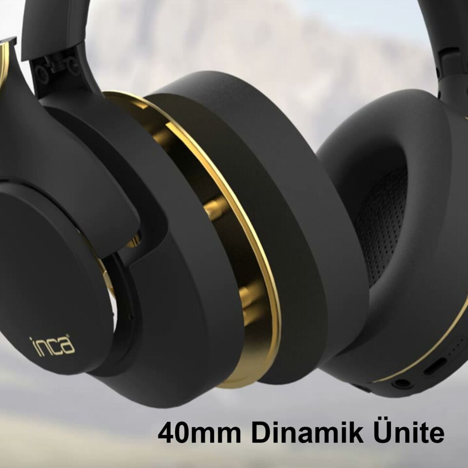 IBK-503 Bluetooth 5.3 Kablosuz Kulaklık | 40mm Sürücü 12 Saat Çalma Süresi Siyah