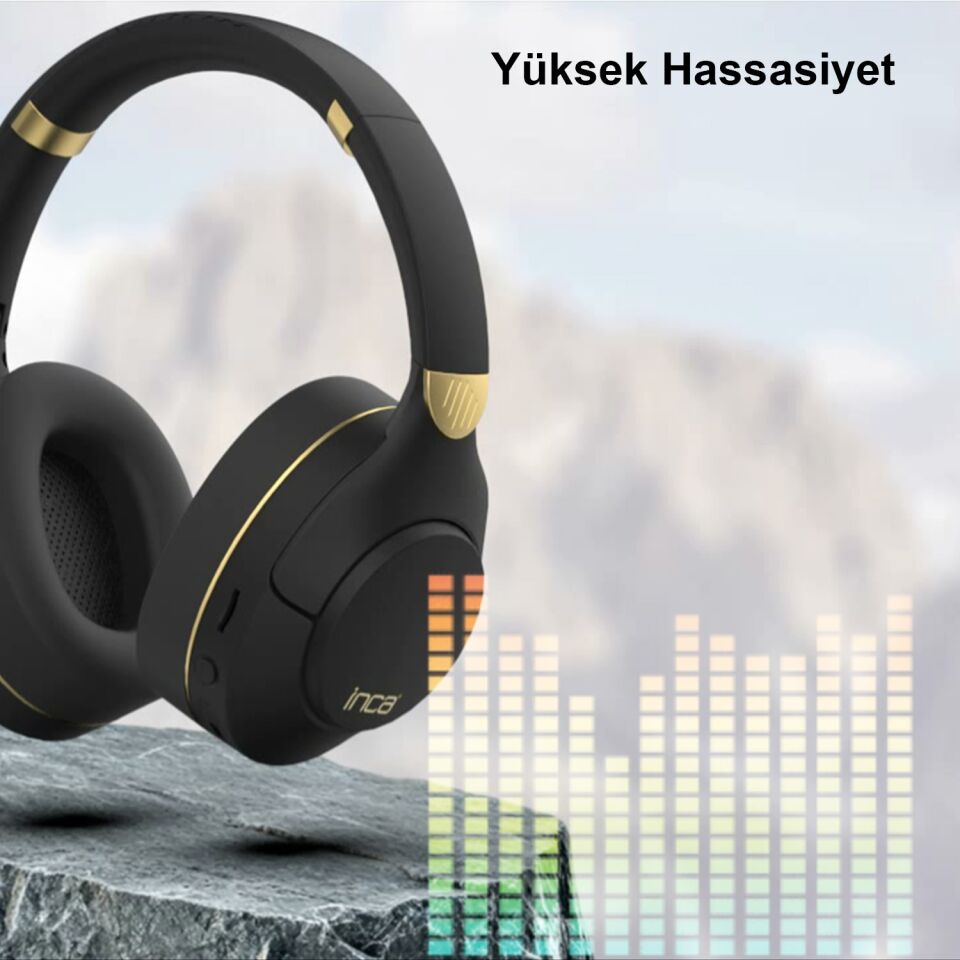 IBK-503 Bluetooth 5.3 Kablosuz Kulaklık | 40mm Sürücü 12 Saat Çalma Süresi Siyah
