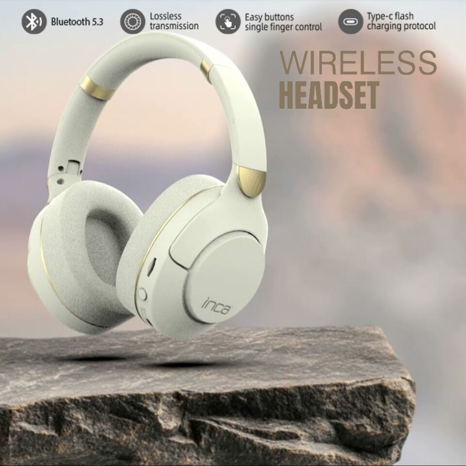 IBK-503 Bluetooth 5.3 Kablosuz Kulaklık | 40mm Sürücü 12 Saat Çalma Süresi Beyaz