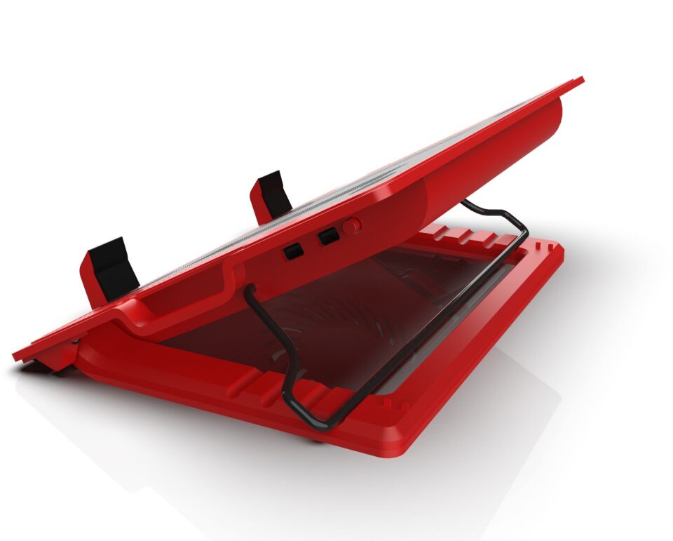 INC-341FX Yüksek Hava Akımlı 130mm LED Fanlı Metal Gaming Laptop Soğutucu | 20 CFM 1200 RPM Sessiz 10 dBA 15.6” Kırmızı 