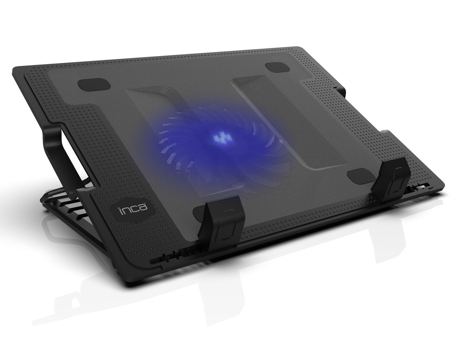 INC-341FX Yüksek Hava Akımlı 130mm LED Fanlı Metal Gaming Laptop Soğutucu | 20 CFM 1200 RPM Sessiz 10 dBA 15.6” Siyah