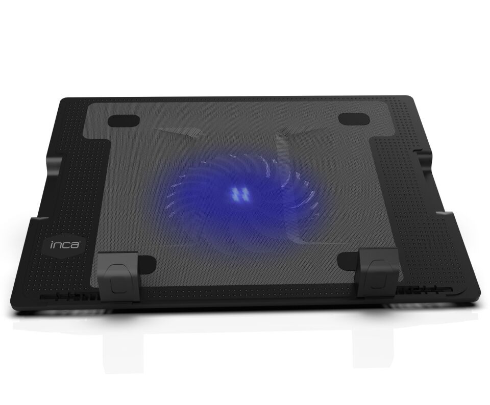 INC-341FX Yüksek Hava Akımlı 130mm LED Fanlı Metal Gaming Laptop Soğutucu | 20 CFM 1200 RPM Sessiz 10 dBA 15.6” Siyah