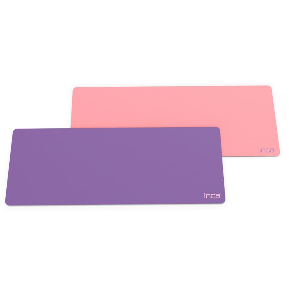IMP-019 PU Deri Mousepad Çift Taraflı Masa Matı 80x30 Kaymaz Su Geçirmez Pembe