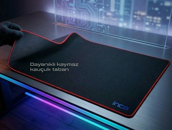 IMP-018 900×400 mm Speed Yüzey Kaymaz Kauçuk Taban Mousepad Kırmızı 