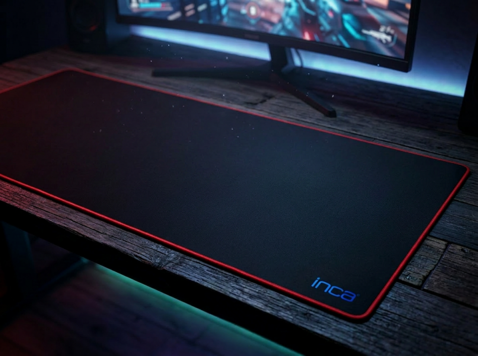 IMP-018 900×400 mm Speed Yüzey Kaymaz Kauçuk Taban Mousepad Kırmızı 