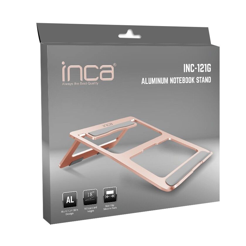INC-121 UltraSlim Katlanabilir Laptop Standı Pembe