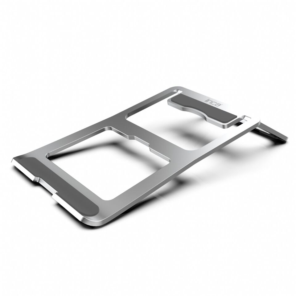 INC-121 UltraSlim Katlanabilir Laptop Standı Gri