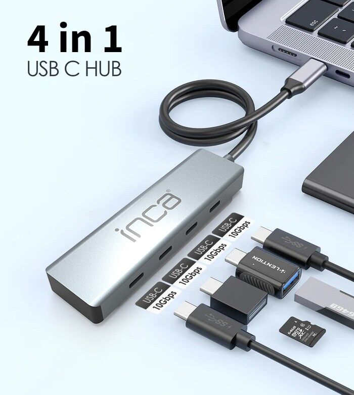ITPT-4TX 4 Port USB Type-C 3.1 Hub | 10 Gbps Alüminyum Gövde