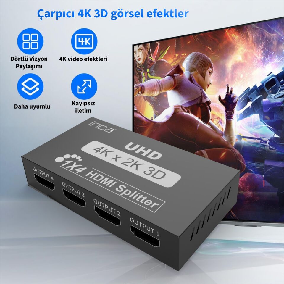 IEX-60 Full HD HDMI Extender | 1080P@60Hz, 60m TX/RX HDMI Uzatma Seti