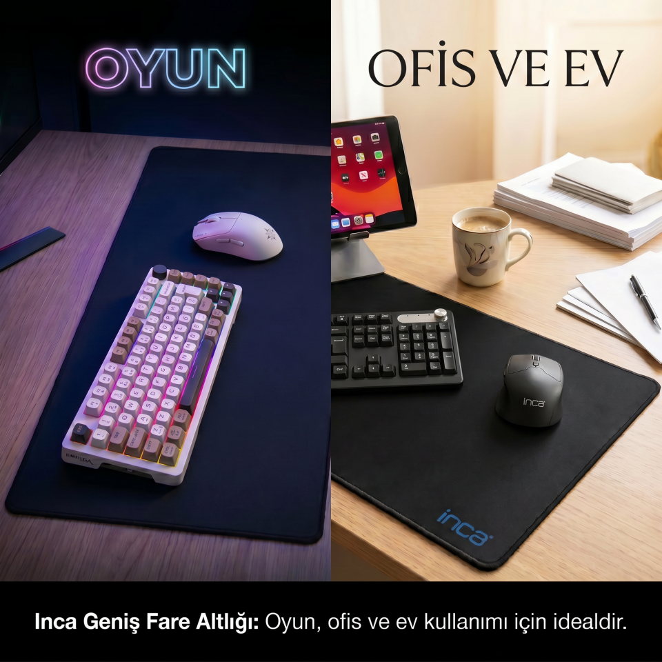 IMP-018 900×400 mm Speed Yüzey Kaymaz Kauçuk Taban Mousepad Siyah
