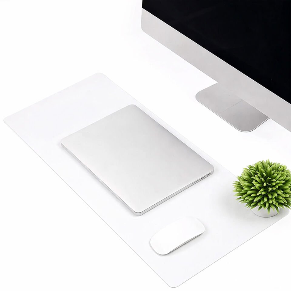 IMP-019 PU Deri Mousepad Çift Taraflı Masa Matı 80x30 Kaymaz Su Geçirmez Siyah