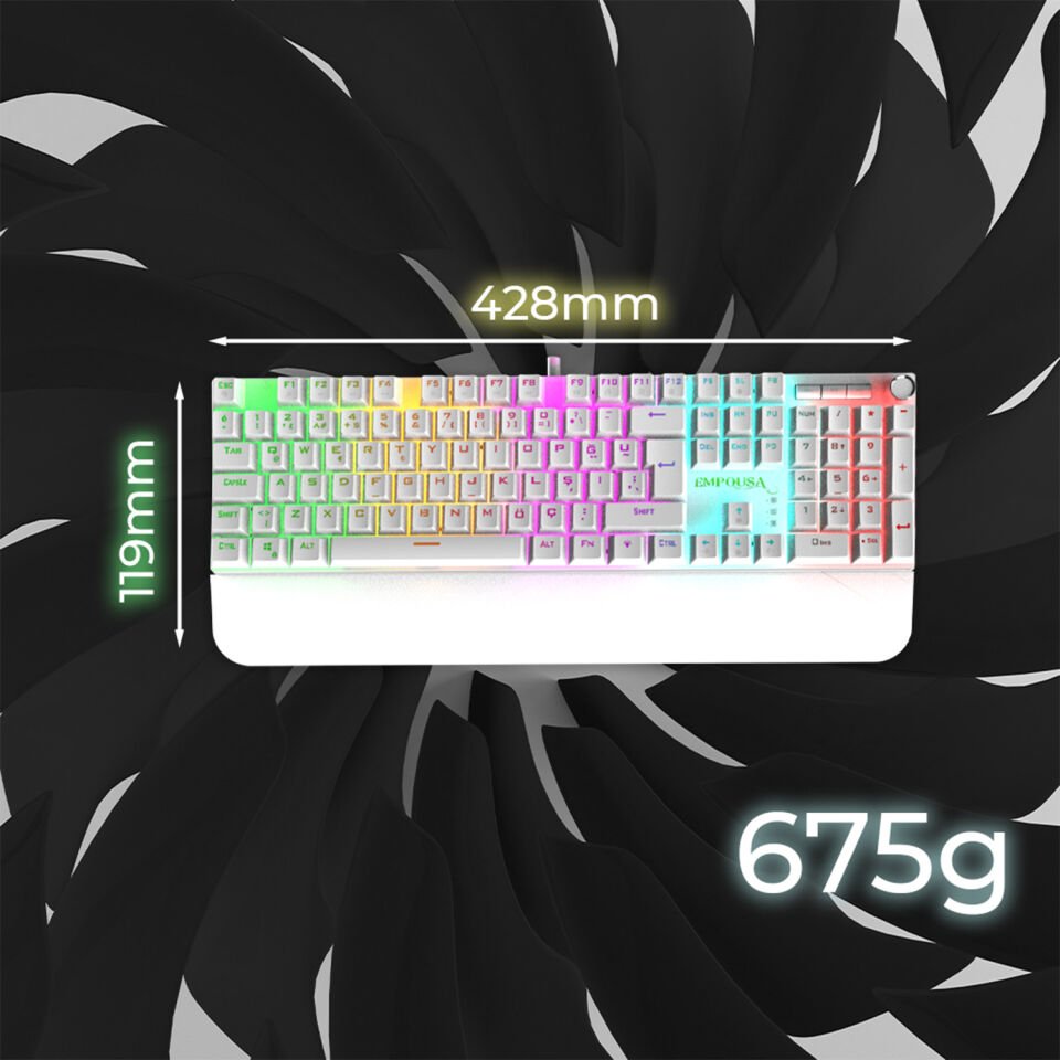 IKG-430T Mekanik Oyuncu Klavye | Red Switch RGB Led 17 Efekt Ses Düğmeli Anti Ghosting 105 Tuş