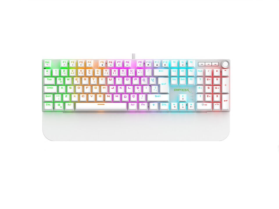 IKG-430T Mekanik Oyuncu Klavye | Red Switch RGB Led 17 Efekt Ses Düğmeli Anti Ghosting 105 Tuş